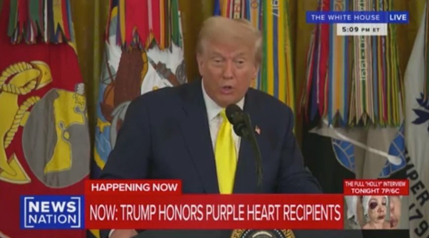 President Donald Trump hosted a ceremony for Purple Heart recipients at the White House on Thursday and told attendees that "it wasn't that easy for me either."