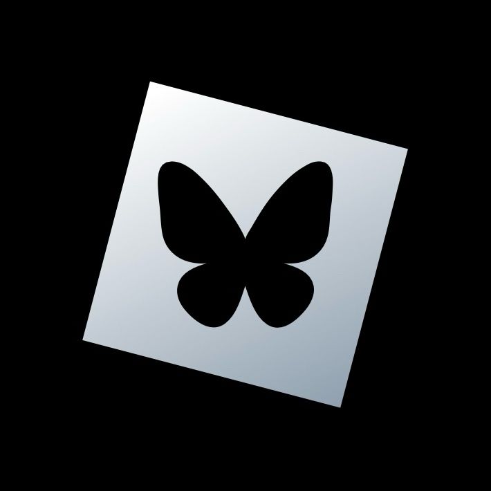 The Roblox logo but the hole is the BlueSky logo.