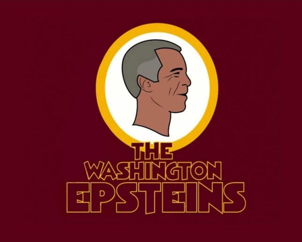 satirical logo making fun of the resurgence of the name Washington Redskins: The Washington Epsteins