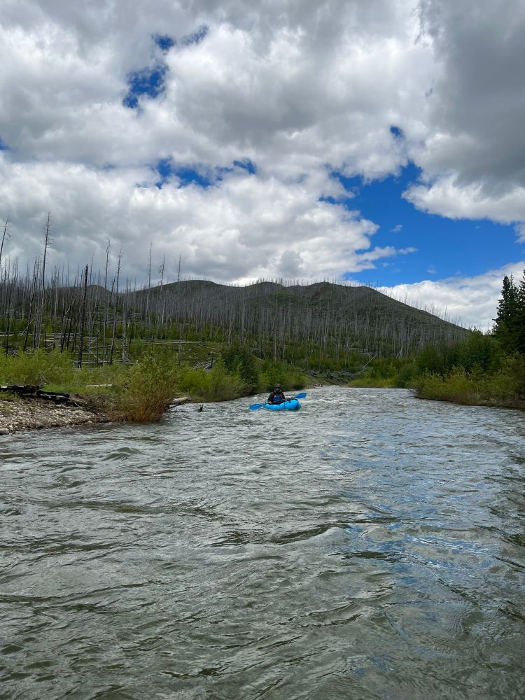 Packrafting the upper Middle fork Flathead.