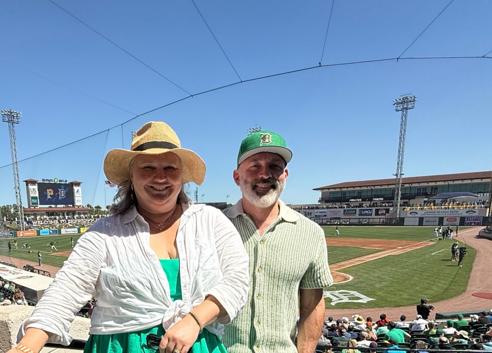 Me and my wife wearing the green for St. Paddy's Day at Publix Field. 