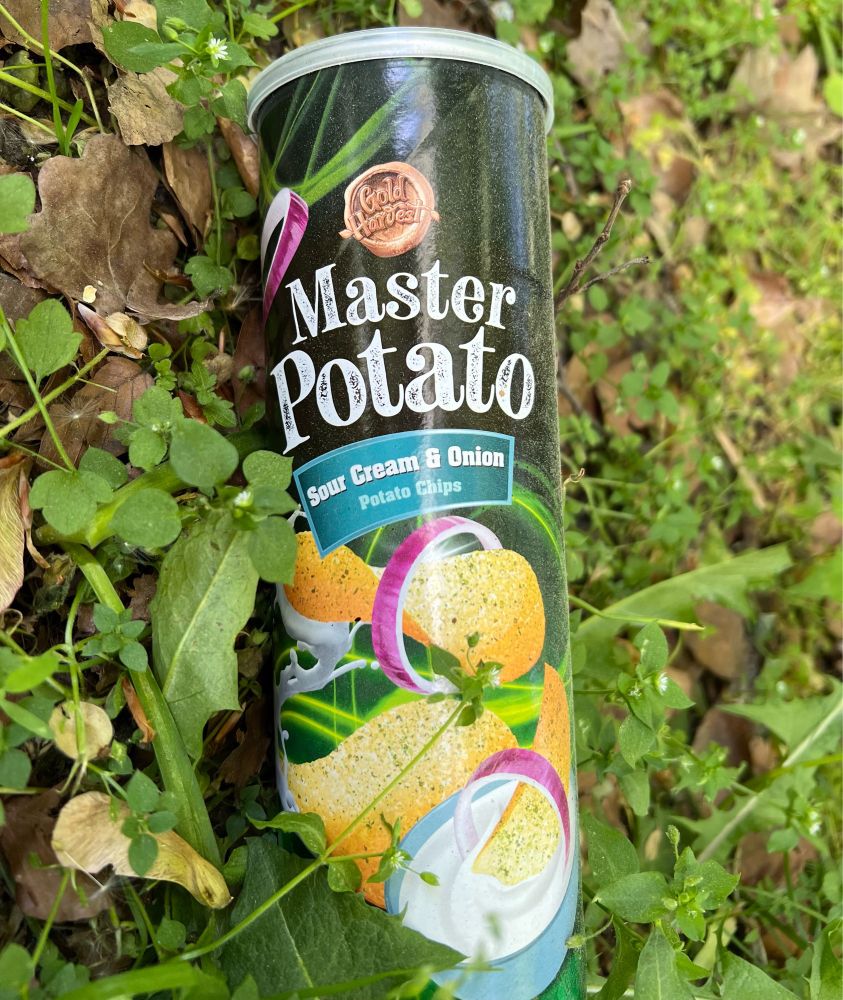 Bild einer Dose Chips mit der Aufschrift: „Master Potato“