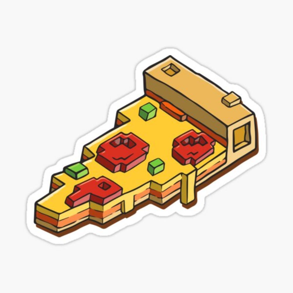 "3D Pizza" Sticker for Sale by Kirk Shelton