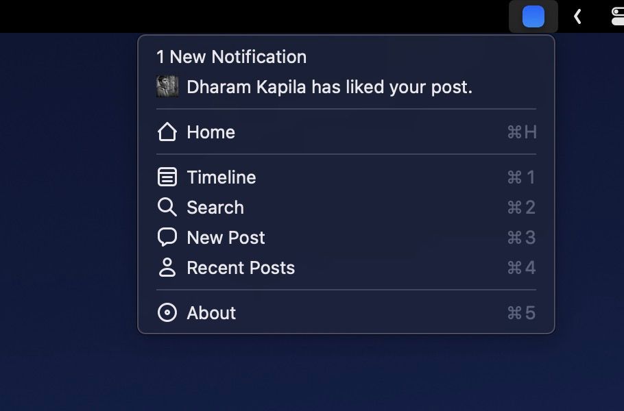 Notifications in the Mac Menu bar