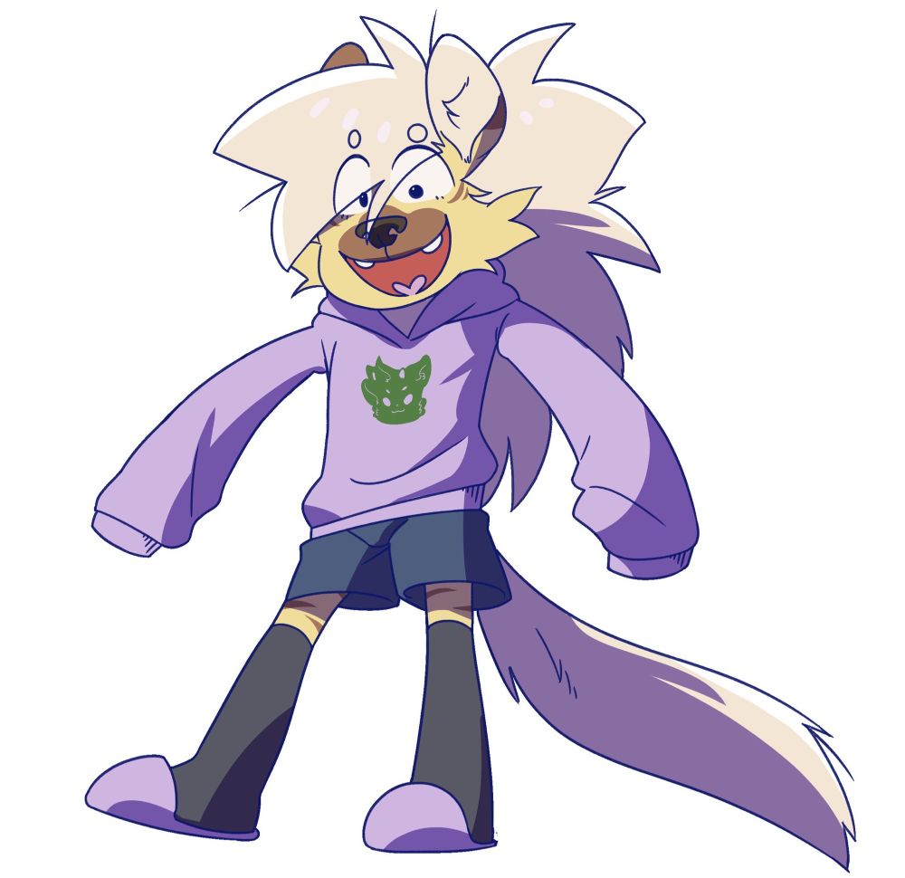 My Fursona, Melt Prince in an Osomatsu-San themed outfit, drawn in the shows artstyle.