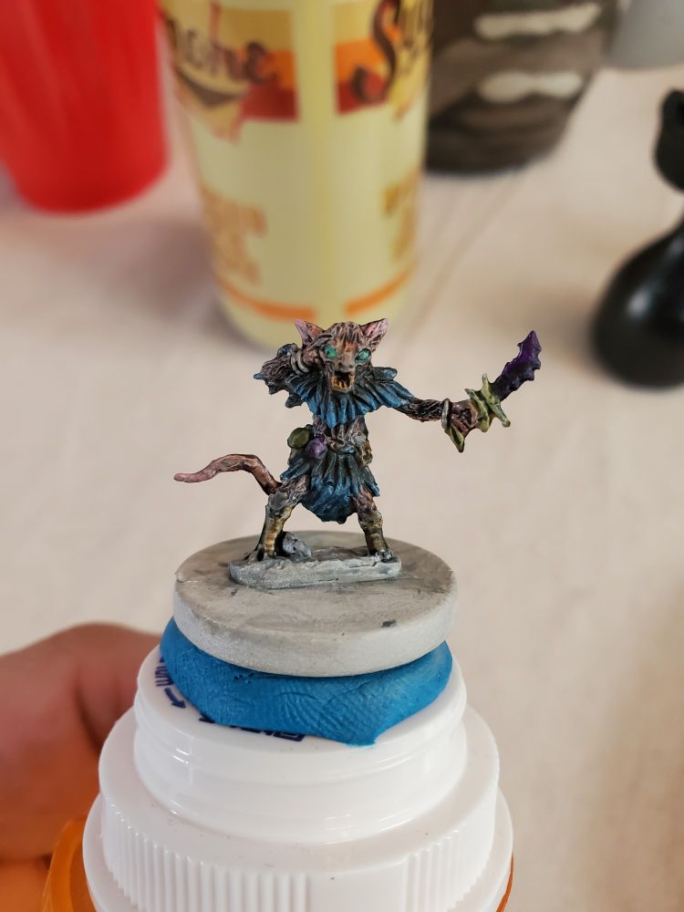 A painted Mindtaker mini from Gloomhaven