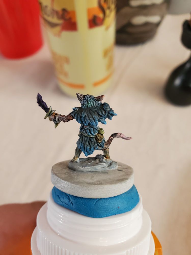 A painted Mindtaker mini from Gloomhaven