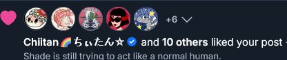 Screen capture of Chiitan liking my post