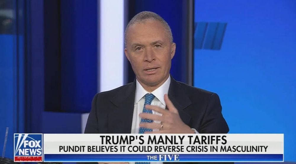 fox chyron : Trump’s manly tariffs, pundit believes it could reverse crisis in masculinity