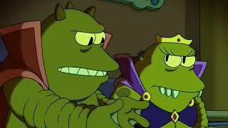 The rulers of Omicron Percyi 8 from Futurama discussing why Ross from Friends does not simply eat the other friends