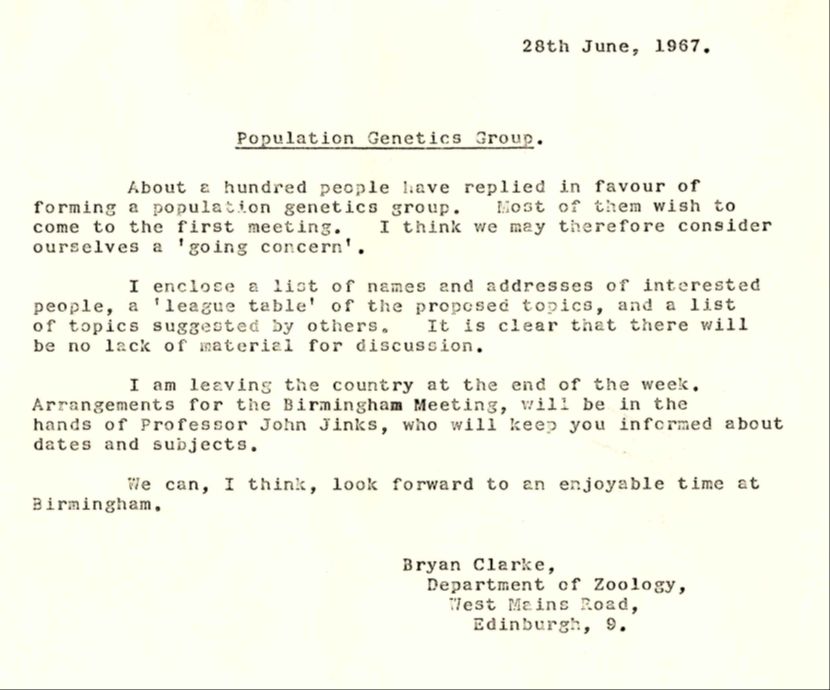 Letter proposing PopGroup