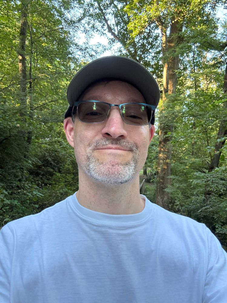 Me walking in the woods