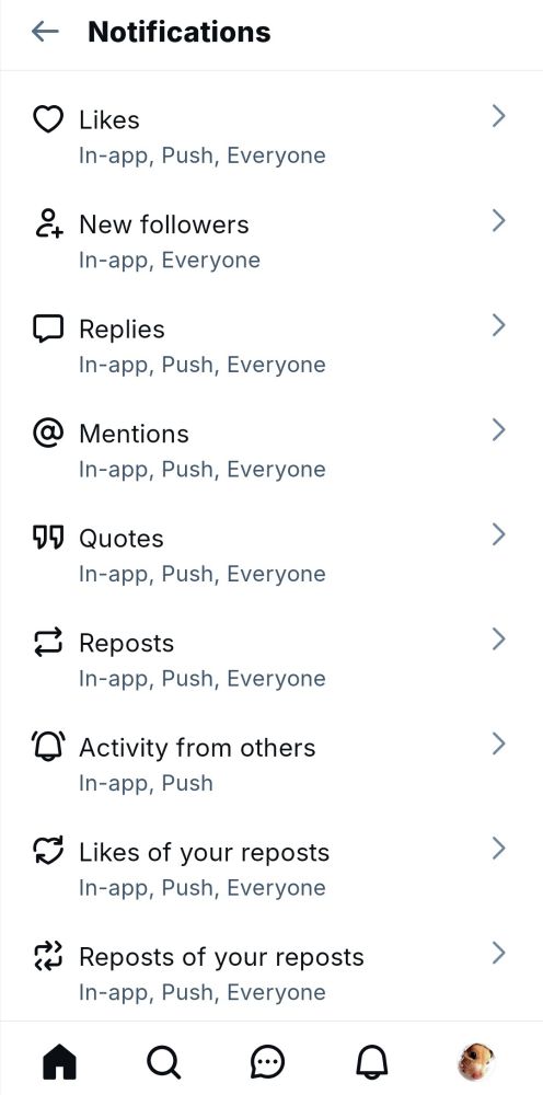A screenshot of the notifications page.