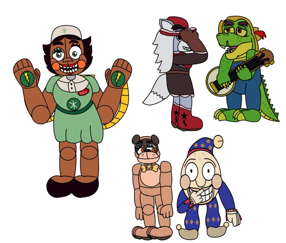 Dollie, Deadeye Roxy, Jugband Monty, Bub, and Sleepy Moon