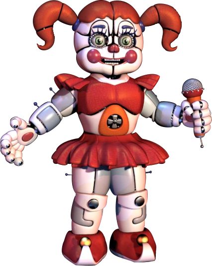 Image of Circus Baby from Sister Location referencing the theory that Abby Schmidt from the FNAF Movie is a representation of Elizabeth Afton from the games, and will meet a similar fate to her in the film universe.
