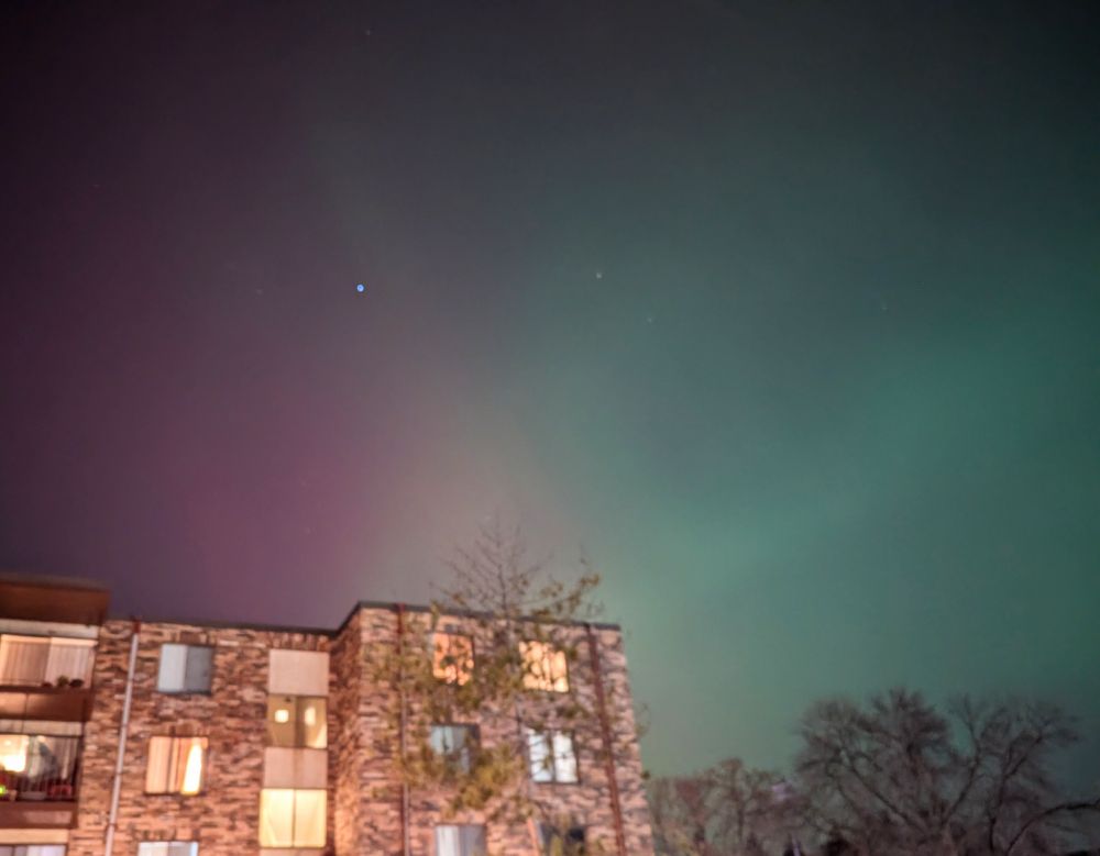 Northern lights behind my building