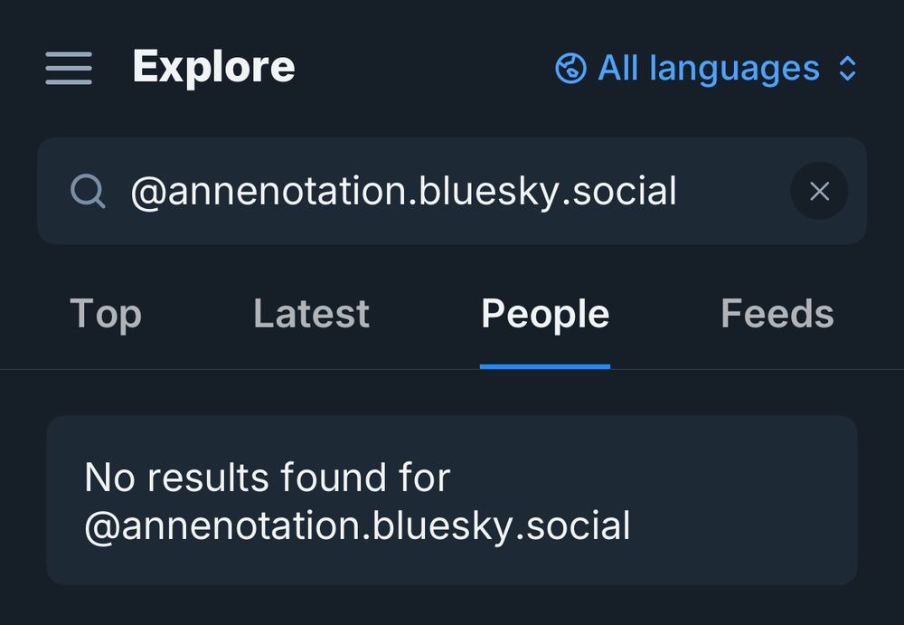 Explore
• @annenotation.bluesky.social
• All languages *
Top
Latest
People
Feeds
No results found for
@annenotation.bluesky.social