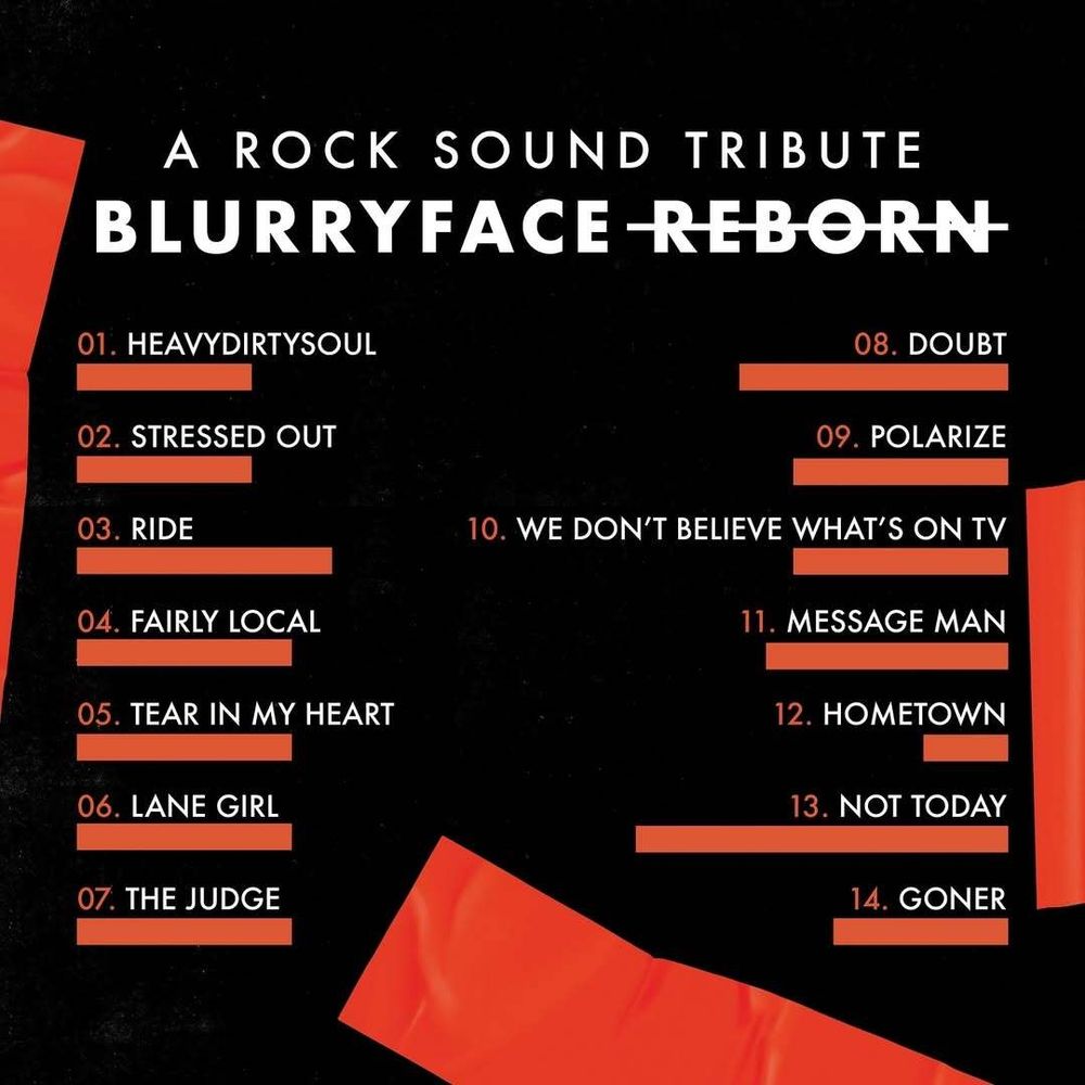 A ROCK SOUND TRIBUTE. Blurryface album track list listed. 
