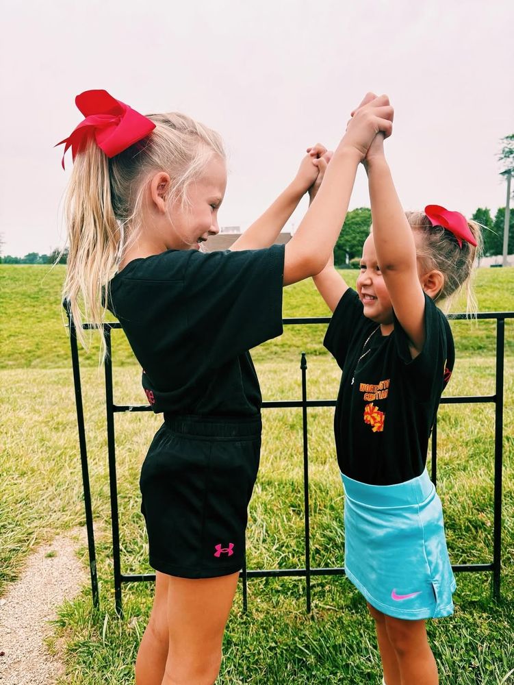 rosie and junie at the cheer camp