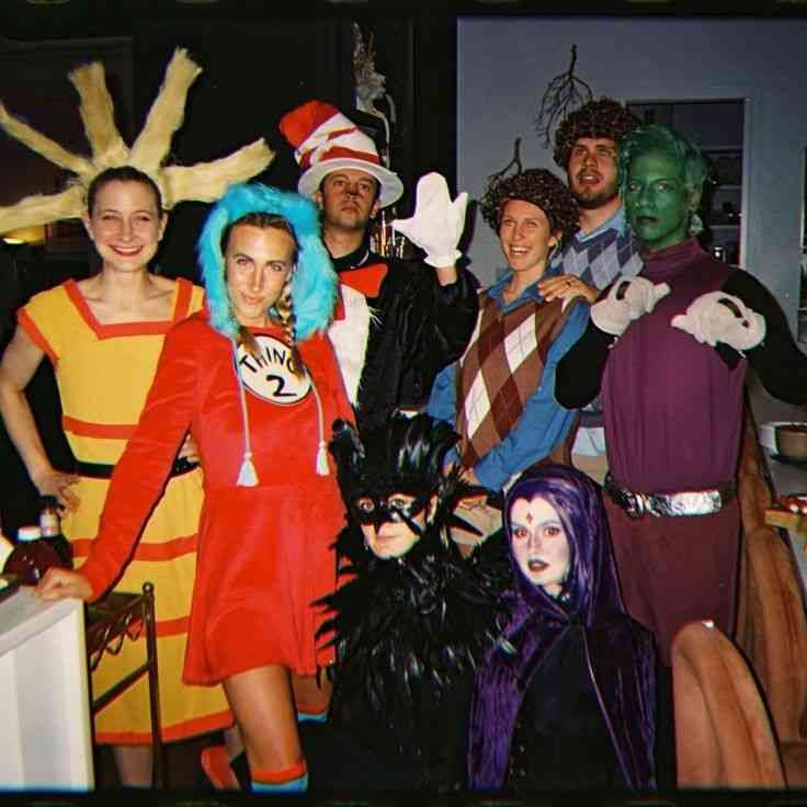 pic of tyler, josh, jenna and debby, plus a few other people, in their halloween costumes