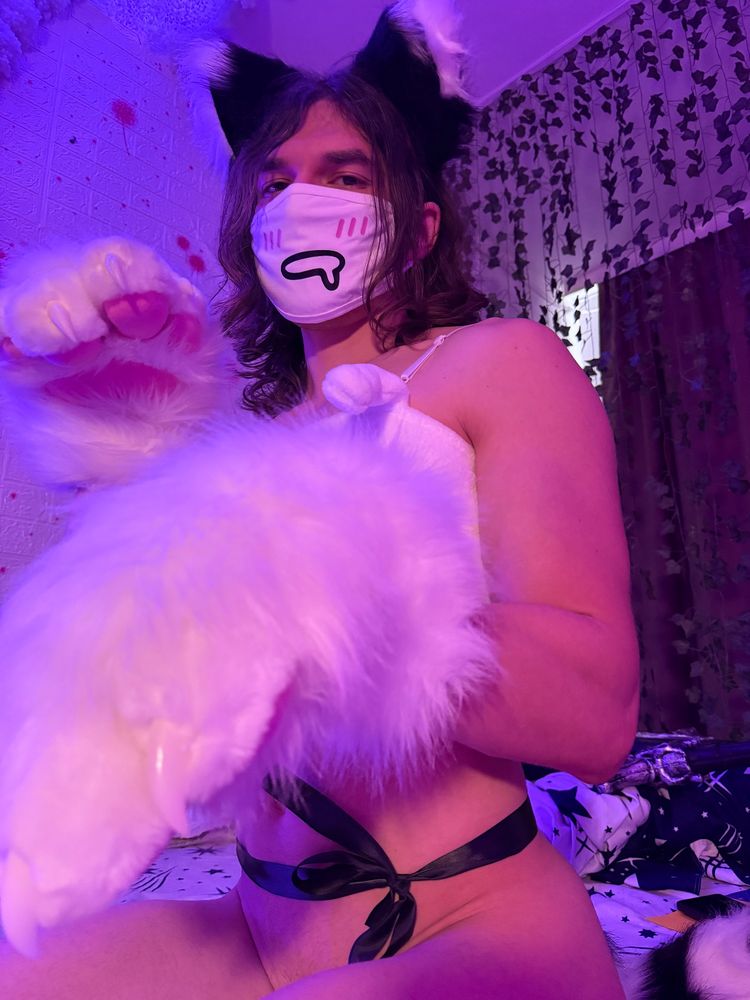 DrewBae’s all tied up and ready to purr for you—fuzzy paws, slutty little ribbon, and a needy look behind the mask. Soft? Maybe. Submissive? Only if you earn it. Come see how wild this kitten gets when no one’s watching… OnlyFans has the real show.