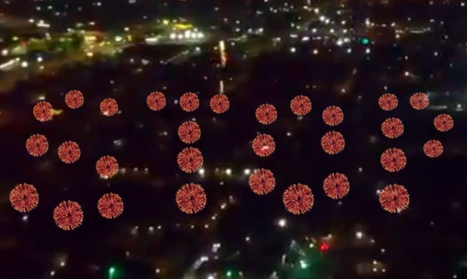 Fireworks over the city say “stop” 