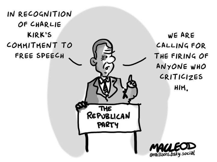 In recognition of Charlie Kirk's commitment to free speech...

We are calling for the firing of anyone who criticizes him