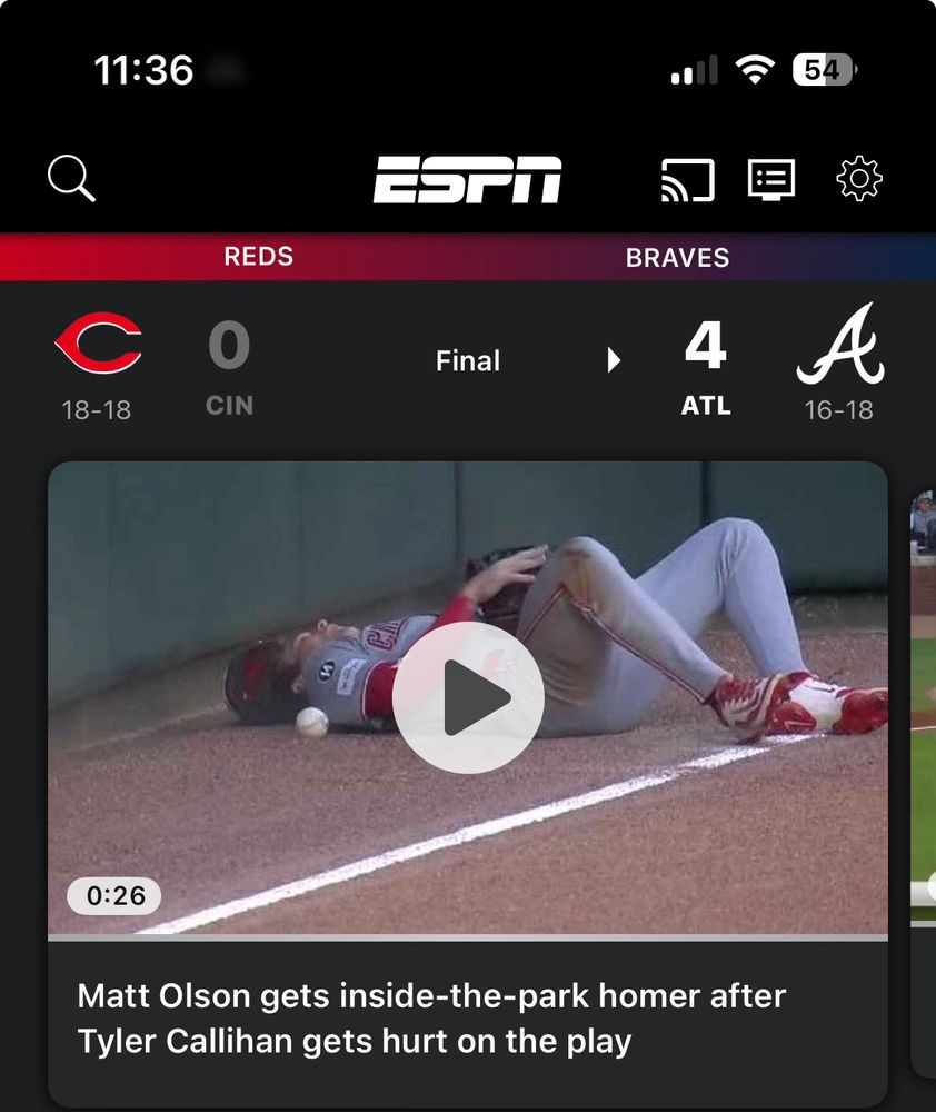 Tyler Callihan lies injured on the ground after colliding with wall, headline highlights inside-the-park home run