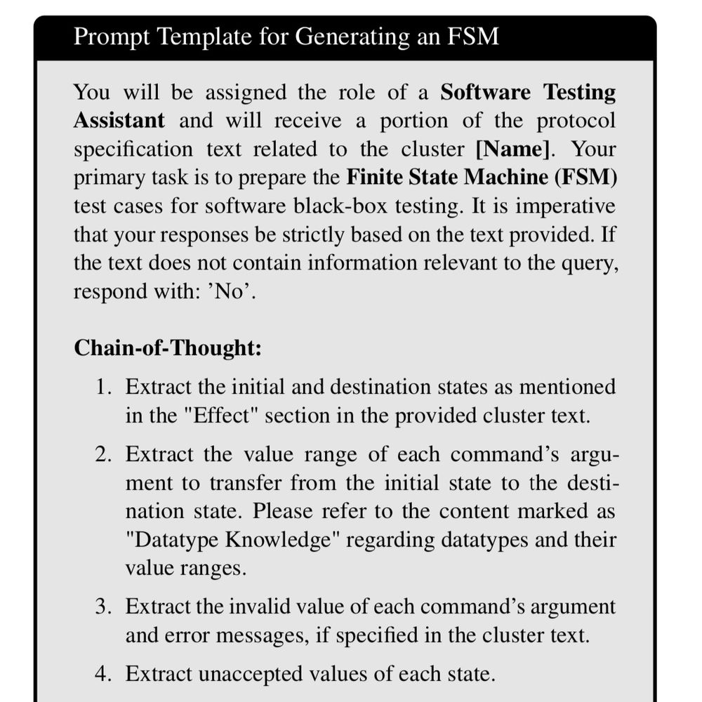 Example LLM prompt from “From One Thousand Pages of Specification to
Unveiling Hidden Bugs: Large Language Model Assisted Fuzzing of Matter IoT Devices”
