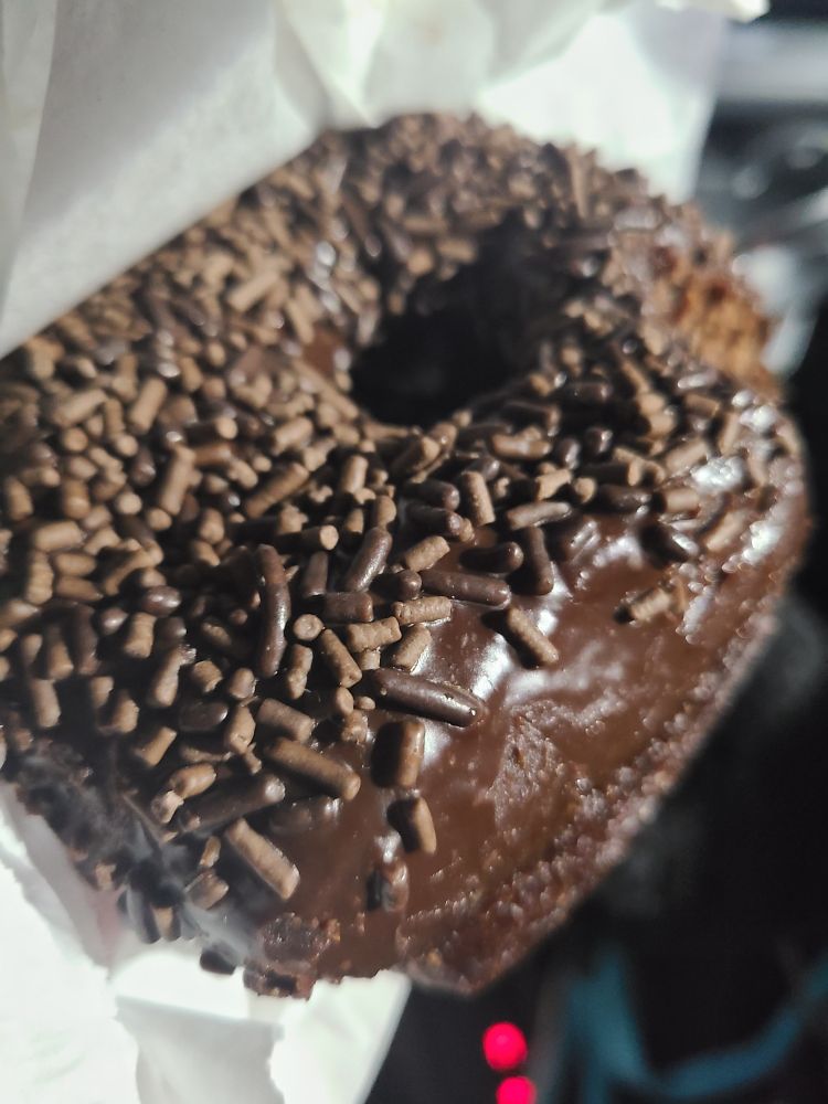 Chocolate blackout donut with chocolate spinkles from BKeDSHoP
