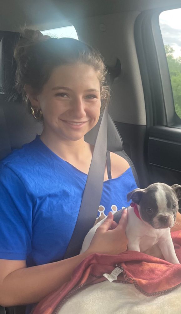 My daughter and the world’s cutest puppy.