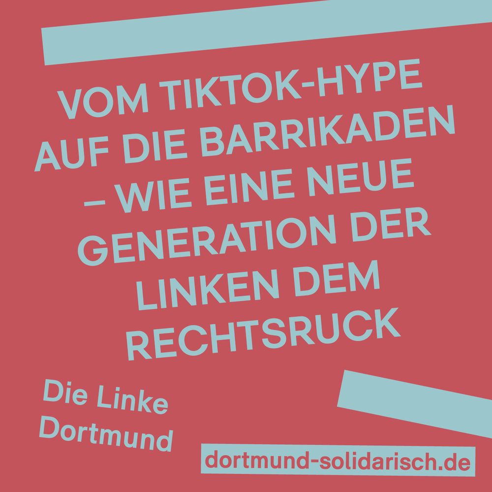 Vom TikTok-Hype auf die Barrikaden – wie eine neue Generation der Linken dem Rechtsruck trotzt

https://www.dortmund-solidarisch.de/2025/08/25/vom-tiktok-hype-auf-die-barrikaden-wie-eine-neue-generation-der-linken-dem-rechtsruck-trotzt/

#NoNazisDo #Dortmund
(1/6)
