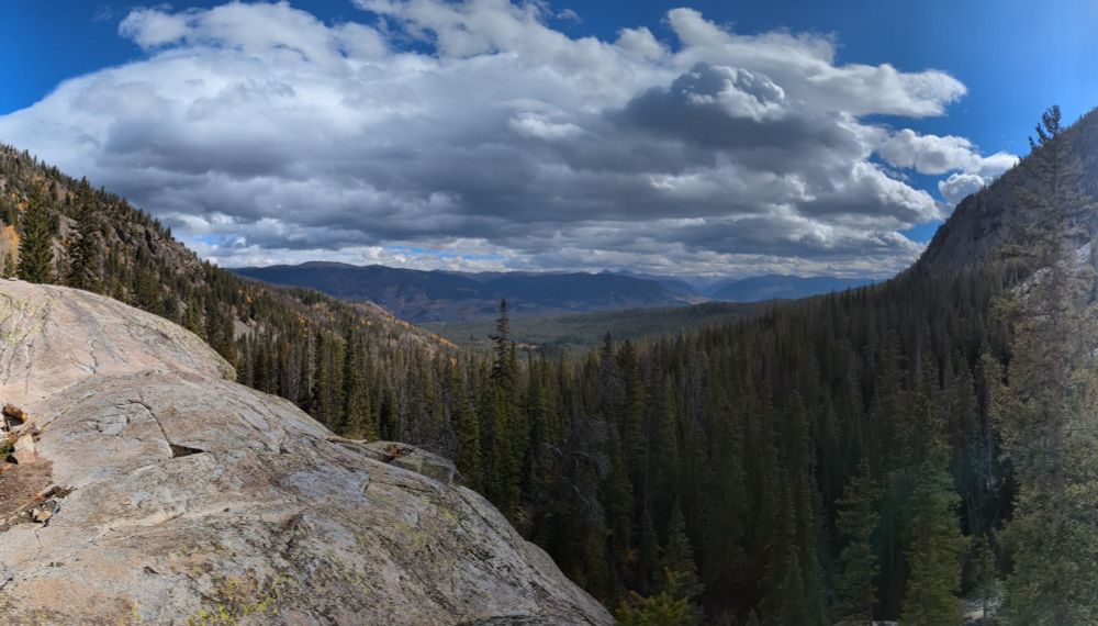 A distant valley from above the Willow Creek falls