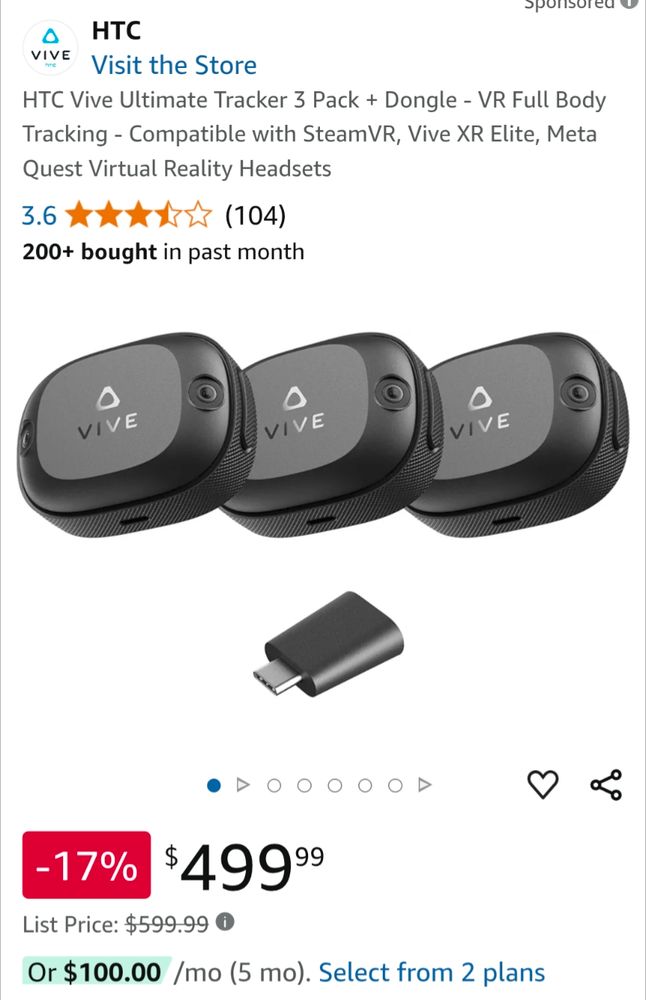 $500 vive trackers