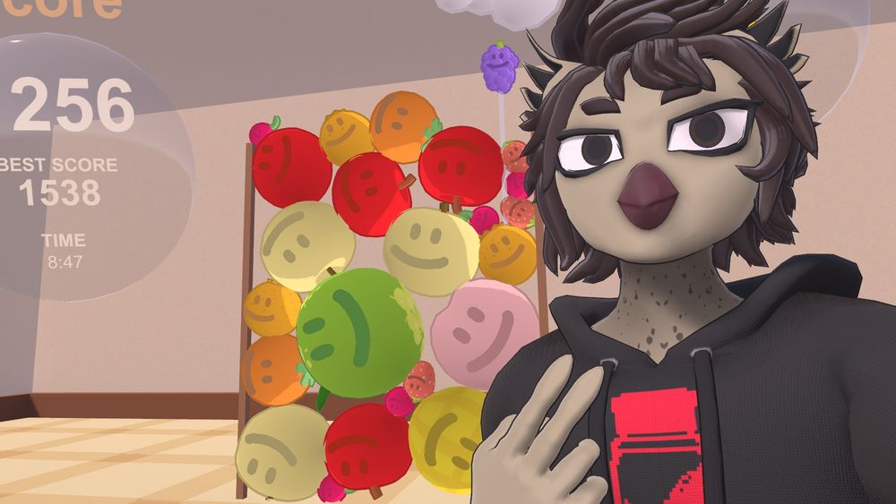 Picture of the Suika Game world in VRChat