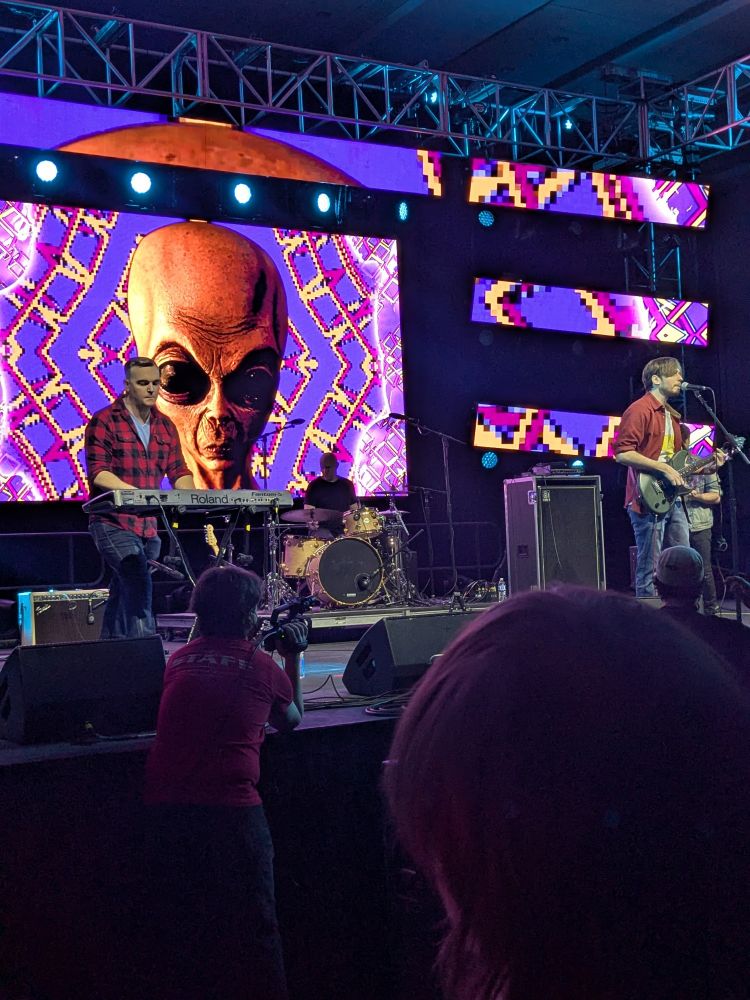 The band Red Vox performing on stage.