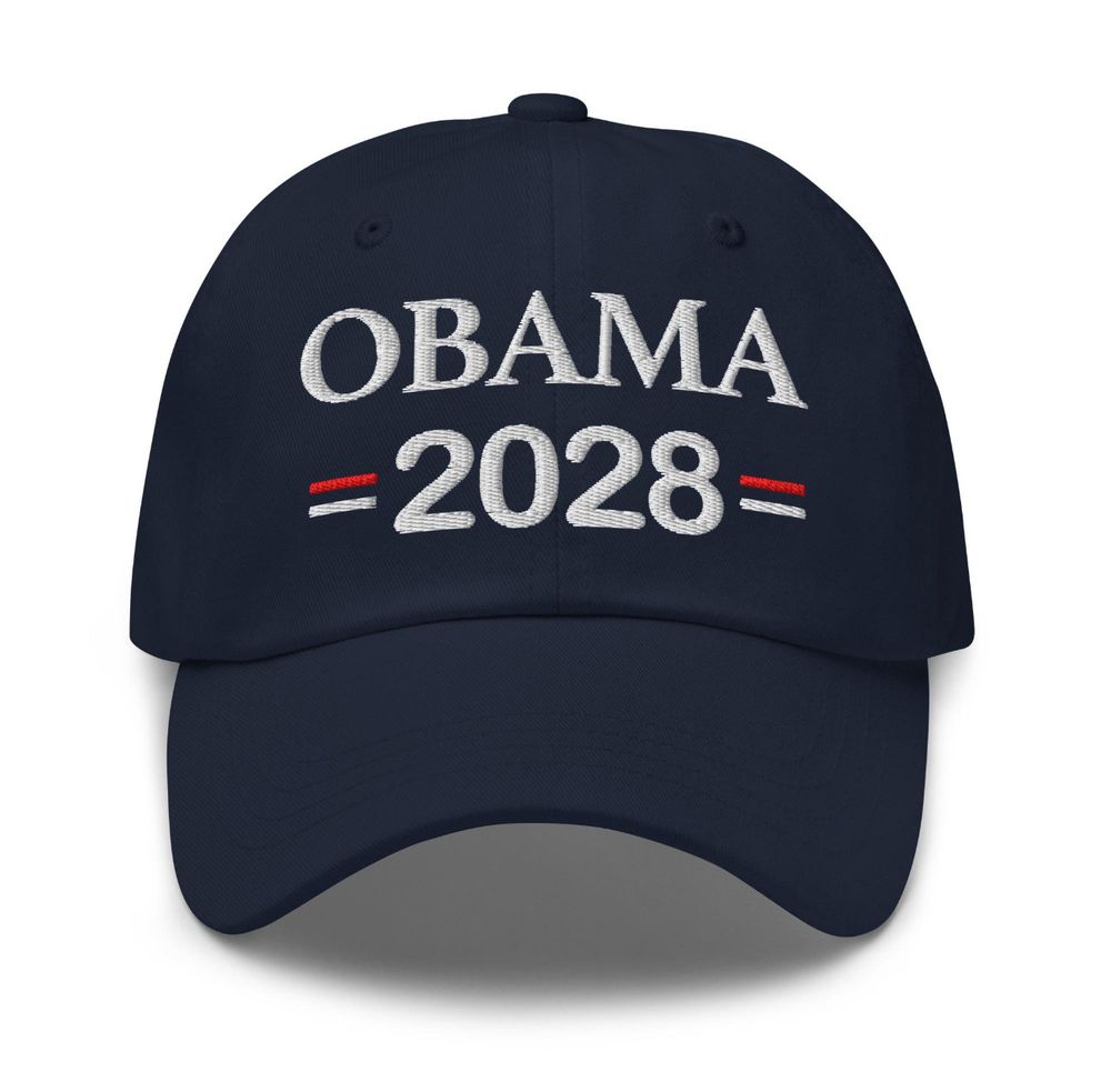 Hat with the words OBAMA 2028