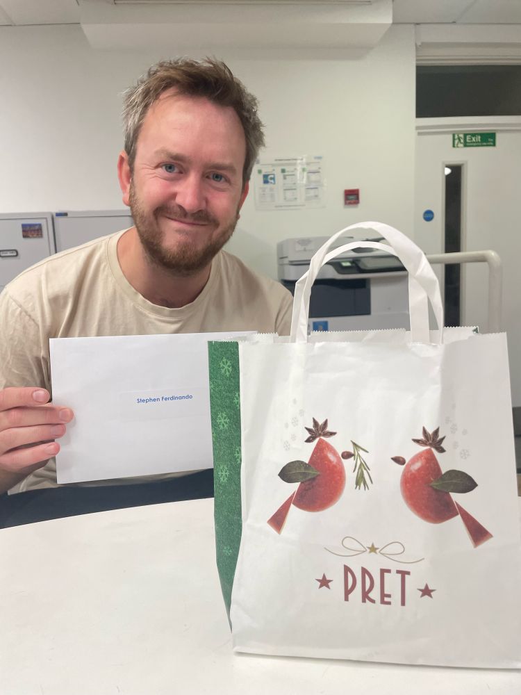 Steve and a bag (right)