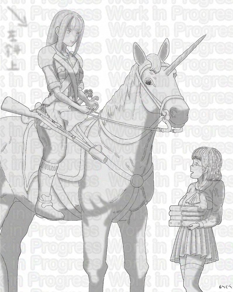 騎乗がエヴァリン、地上にいるのがブリギット