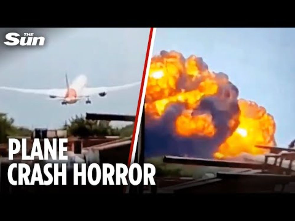 Horrifying moment Air India plane crashes and erupts into fireball 'seconds' after take off