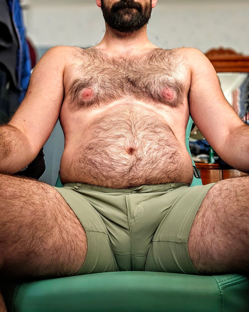 Hairy fat guy with a beard 