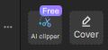 The image shows options in Capcut, with focus on the 'AI Clipper' button