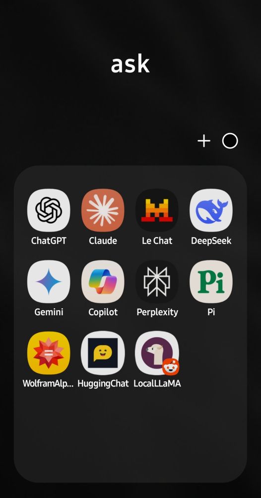 a screen of various ai assistants hinting at the user's digital hoarding proclivities