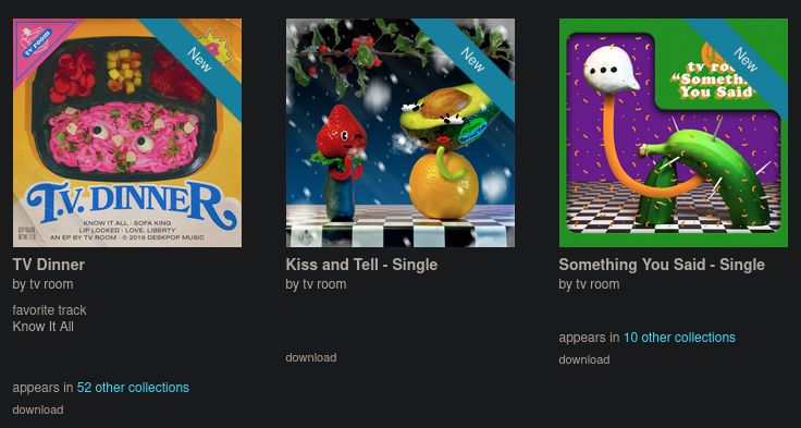 TV Dinner, Kiss and Tell, and Something You Said by tv room