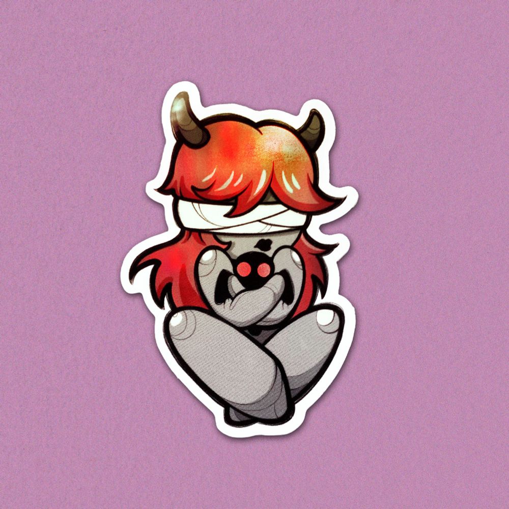 Sticker holographique du personnage Lilith du jeu The Binding of Isaac