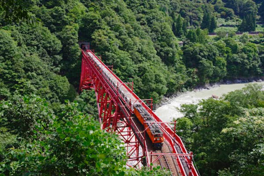 Taking the scenic slow train from Nagoya to Toyama in Japan