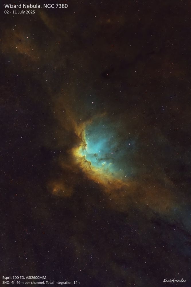 Wizard nebula. Processed in the SHO Hubble palette