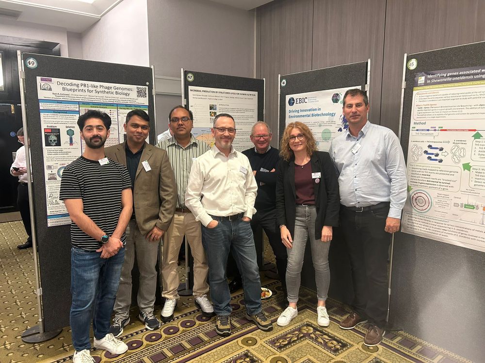 Yasir Akbar (Newcastle University), Dhiman Chakravarty (EBIC), Prabhakar Srivastava (EBIC), Natalio Krasnogor (EBIC), Tom Curtis (EBIC), Kristell Le Corre Pidou (EBIC) and Frederic Coulon (EBIC) at the conference.