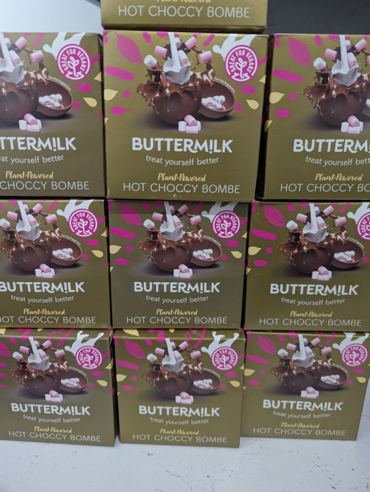 A pile of 10 Buttermilk hot chocolate bombes