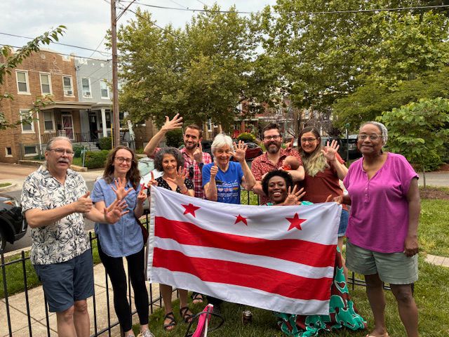 Good of happy people with DC flag!